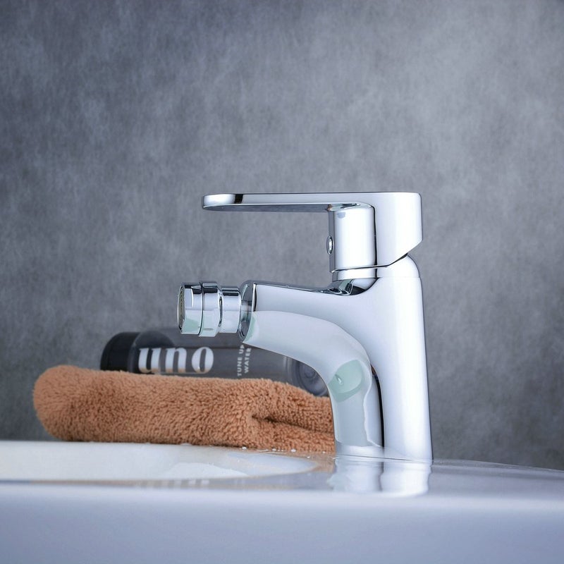 Beelee Bidet Faucet in Chrome - Single Hole with Metal Lever Handle Mixer Tap for Toilet Bathroom - Image 4